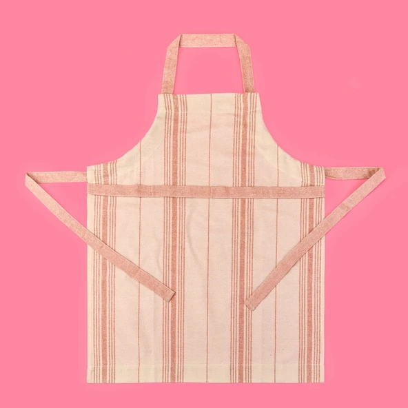 Tarçın Mutfak Önlüğü - Ekru / Kiremit - 65x80 cm ürün görseli 1