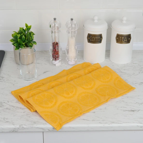 Soft Zitrone Mutfak Havlusu - Hardal - 40x66 cm ürün görseli 1