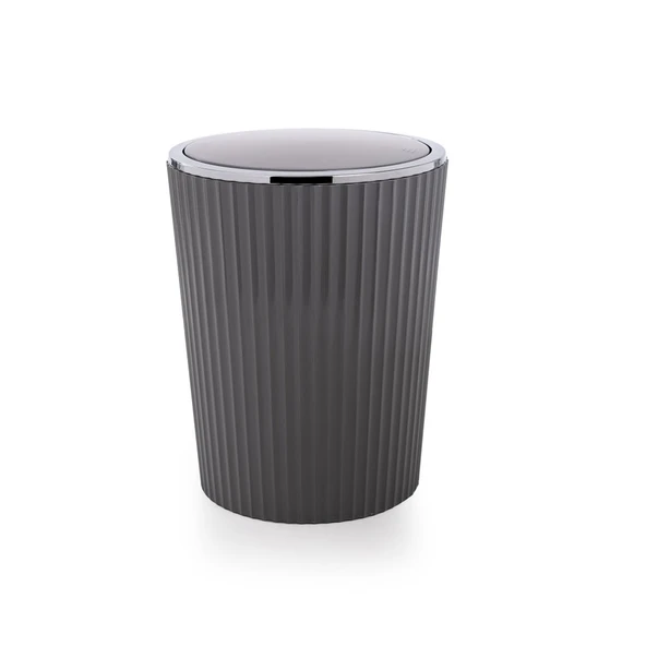 Nely Krom Kaplama Banyo Çöp Kovası - Gri - 6 lt ürün görseli 1