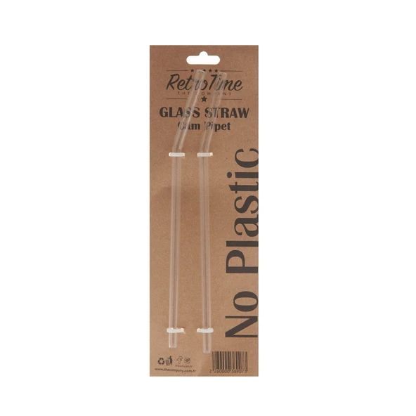 Time 2'li Cam Pipet - Şeffaf - 21 cm ürün görseli 1