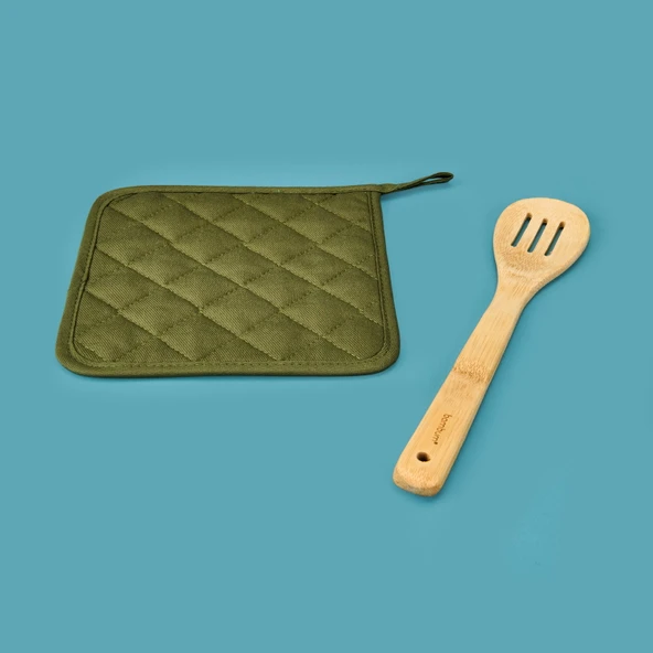 Gabardin Tutaç - Yeşil - 20x20 cm - Resim 2