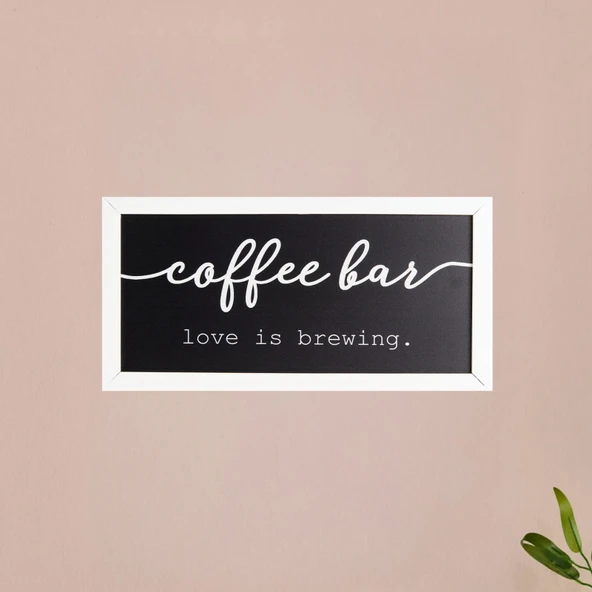 Deco Coffee Duvar Panosu - Siyah - 40x20 cm ürün görseli 1