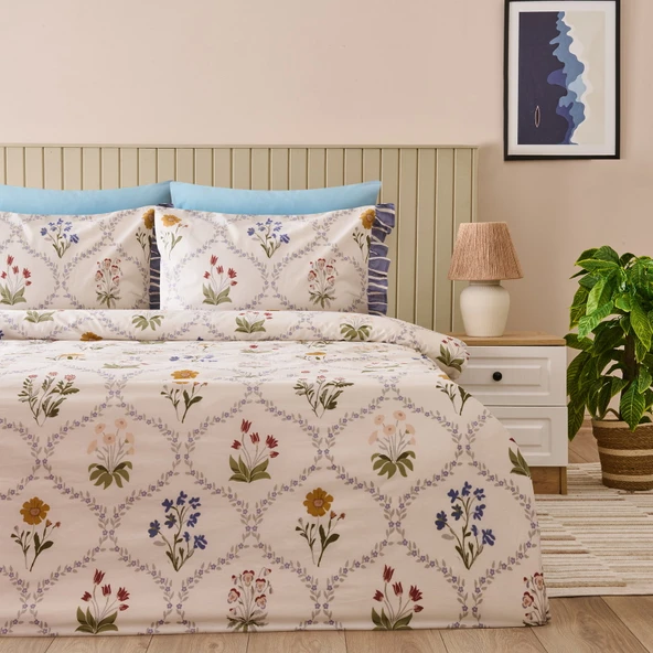 Soft Nostra Çift Kişilik Nevresim Takımı - Ekru ürün görseli 1