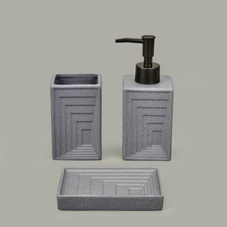 Bath 3'lü Banyo Aksesuar Seti - Gri ürün görseli 1
