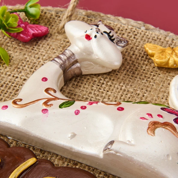 Dekoratif Welcome Cat Kapı Süsü - Renkli - 26x16 cm - Resim 3