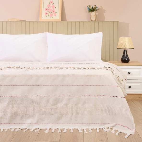 Soft Solvia Tek Kişilik Yatak Örtüsü - Krem - 160x230 cm ürün görseli 1