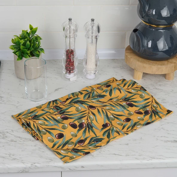 Soft Olive Mutfak Havlusu - Hardal - 40x66 cm ürün görseli 1