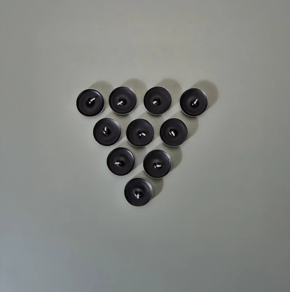 10'lu Tealight Mum - Siyah - 3,8 cm - Resim 3