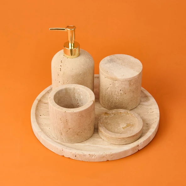 Bath 5'li Banyo Seti - Traverten - Resim 2