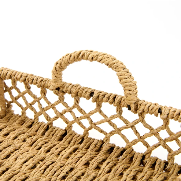 Deco Rustico Dekoratif Tepsi - Bej - 22 cm - Resim 3