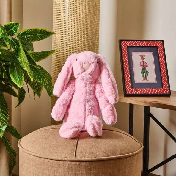 Soft Rabbit Figürlü Yastık - Pembe - 16x35 cm ürün görseli 1