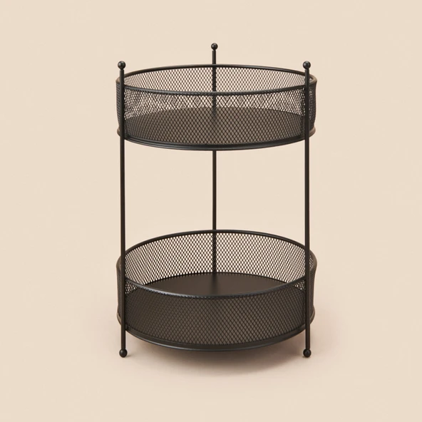 Bath İki Katlı Fileli Organizer - Siyah - 28x20 cm ürün görseli 1