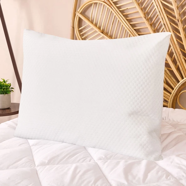 Soft Minik Kapitoneli Sıvı Geçirmez Yastık Alezi - Beyaz - 50x70 cm ürün görseli 1