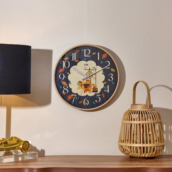 Slim Bilge Çocuk Odası Duvar Saati - Lacivert - 30 cm ürün görseli 1