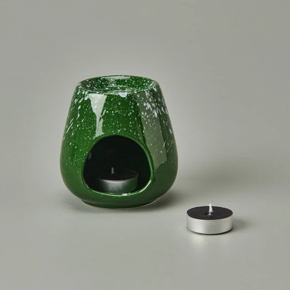 Deco Enyo Seramik Buhurdanlık - Yeşil - 11 cm ürün görseli 1