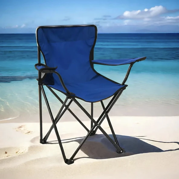 Living Piknik ve Kamp Sandalyesi - Mavi - 76x52x82 cm ürün görseli 1