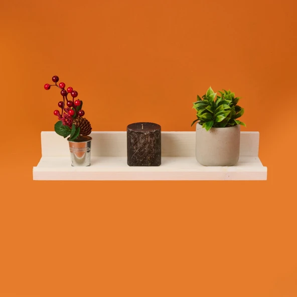 Dekor L Duvar Rafı - Beyaz - 49x14x7 cm ürün görseli 1