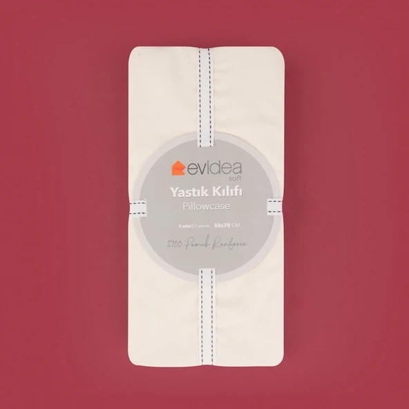 Soft Basic 2'li Yastık Kılıfı - Ekru - 50x70 cm - Resim 3