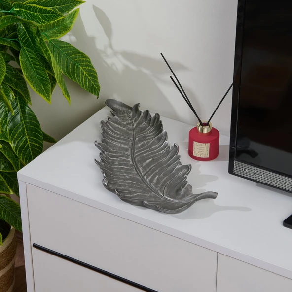 Deco Moena Dekoratif Tabak - Gümüş - 44x19 cm ürün görseli 1