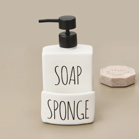 Soap Sıvı Sabunluk - Beyaz / Siyah - Resim 2