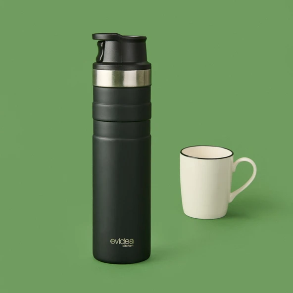 Kitchen Bireysel Termos - Siyah - 600 ml - Resim 3