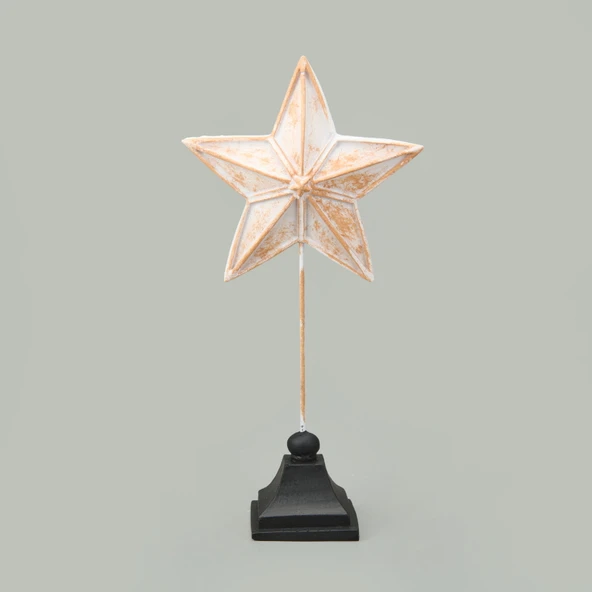Deco Star Dekor - Beyaz / Gold - 33 cm ürün görseli 1