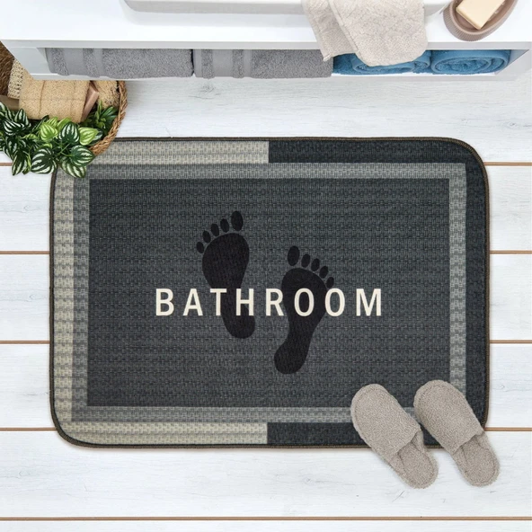 Soft Bathroom Dikdörtgen Sihirli Banyo Paspası - Antrasit - 50x70 cm ürün görseli 1