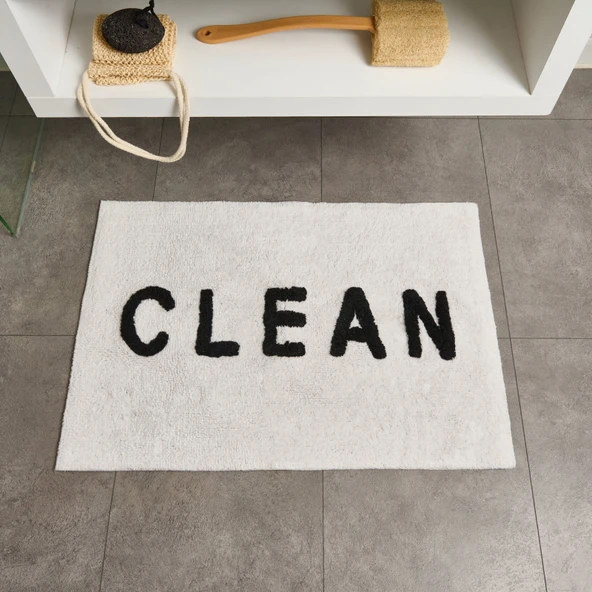 Soft Clean Tufting Banyo Paspası - Beyaz - 60x90 cm ürün görseli 1