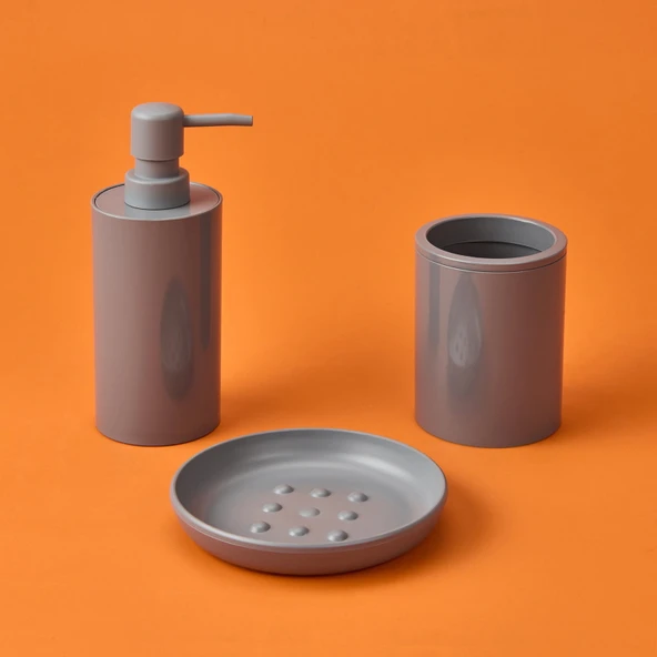Flores 5'li Banyo Seti - Gri - Resim 2