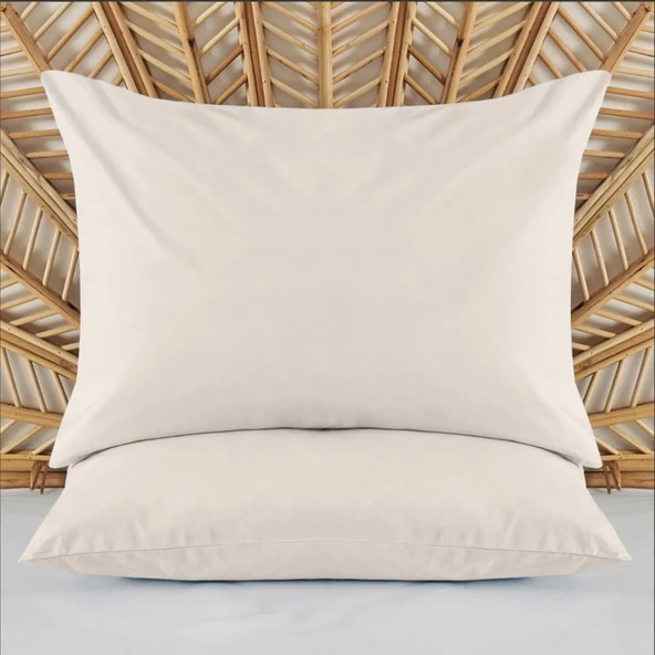 Soft Basic 2'li Yastık Kılıfı - Ekru - 50x70 cm ürün görseli 1