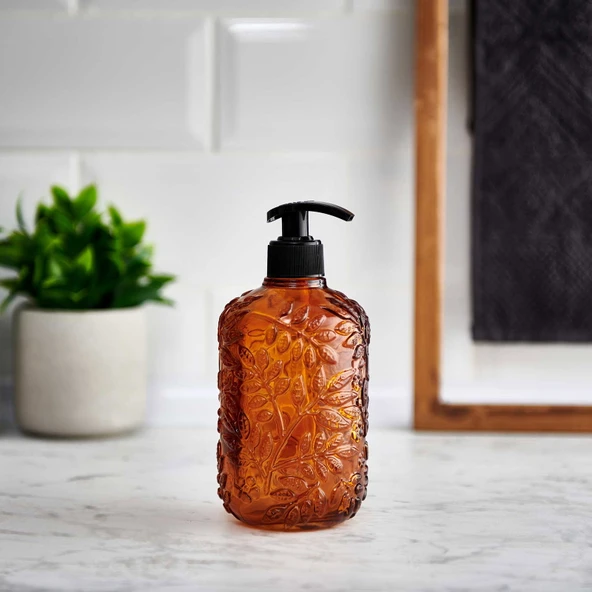 Design Venüs Cam Sıvı Sabunluk - Amber ürün görseli 1