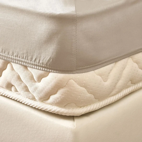 Soft Basic Çift Kişilik Lastikli Çarşaf - Bej - 160x200 cm - Resim 3