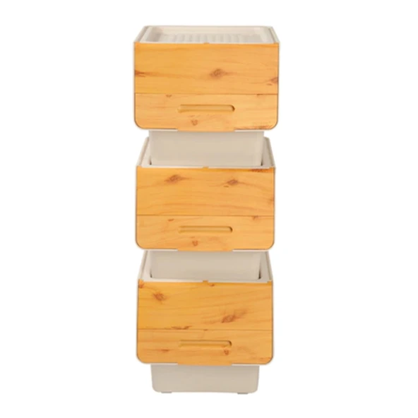 Bambu Görünümlü Tekerlekli Organizer - 12 lt - Resim 2