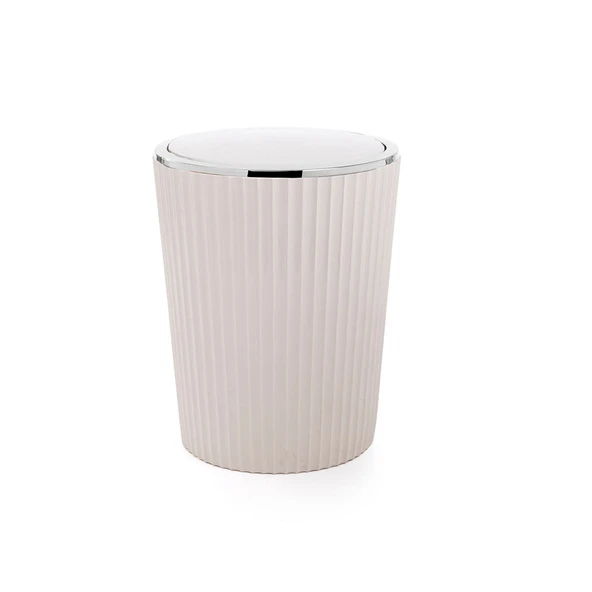 Nely Krom Kaplama Banyo Çöp Kovası - Bej - 6 lt ürün görseli 1