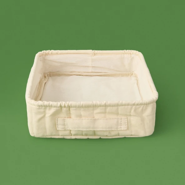 Living Kare Düzenleyici Sepet - Krem - 24x24x8 cm ürün görseli 1