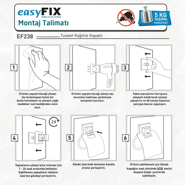 Easy Fix Kapaklı Tuvalet Kağıtlığı - Resim 3