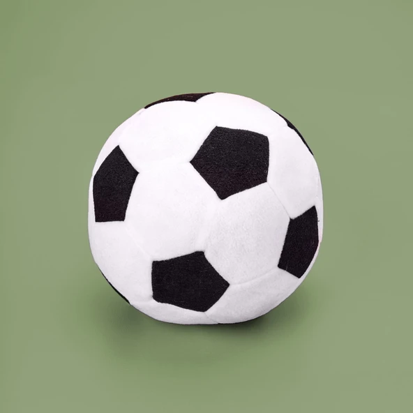 Soft Futbol Topu Figürlü Yastık - Siyah / Beyaz - 30x30 cm ürün görseli 1