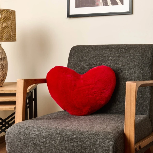 Soft Love Figürlü Yastık - Kırmızı - 45 cm ürün görseli 1