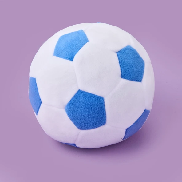 Soft Futbol Topu Figürlü Yastık - Beyaz / Mavi - 30x30 cm ürün görseli 1