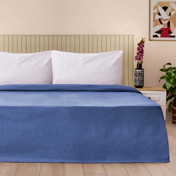 Soft Maris Çift Kişilik Pike - Lacivert - 200x220 cm ürün görseli 1