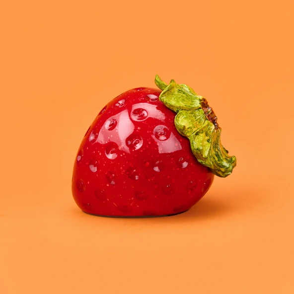 Deco Strawberry Dekor - Kırmızı - 10 cm - Resim 2