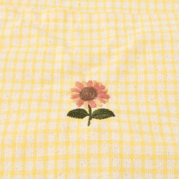 Soft Nakışlı Çanta - Sarı / Ekru - 35x40 cm - Resim 2