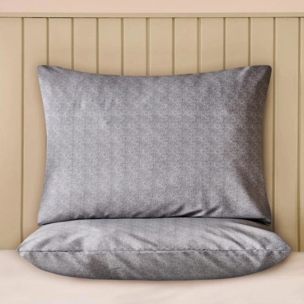 Soft Tanura Kolay Ütülenir 2'li Yastık Kılıfı - Antrasit - 50x70 cm ürün görseli 1