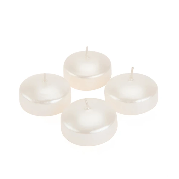 4'lü Yüzen Mum - Sedef - 5 cm - Resim 3