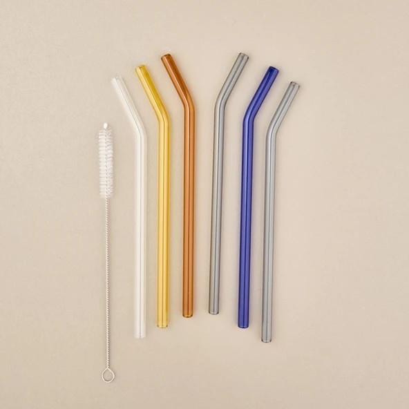 Straw Color 6'lı Cam Pipet Fırça Seti - Renkli ürün görseli 1