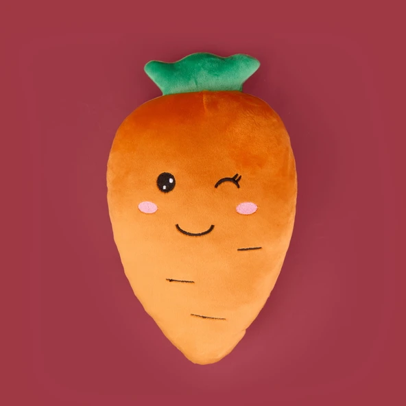 Soft Havuç Figürlü Yastık - Turuncu - 25 cm - Resim 2