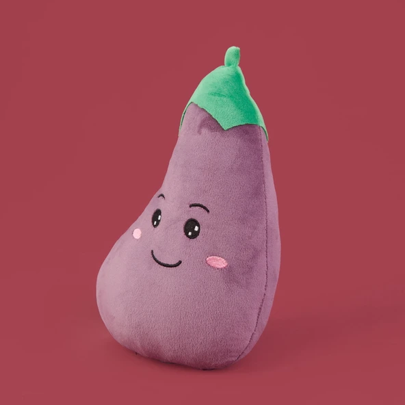 Soft Patlıcan Figürlü Yastık - Mor - 25 cm - Resim 3