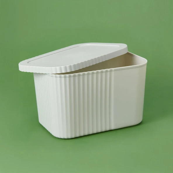Kapaklı Midi Boy Kutu - Gri - 6 lt - Resim 3