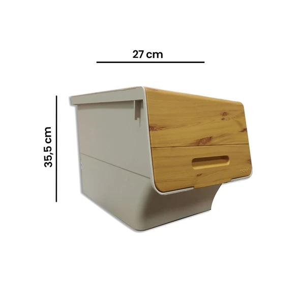 Bambu Görünümlü Tekerlekli Organizer - 12 lt - Resim 3