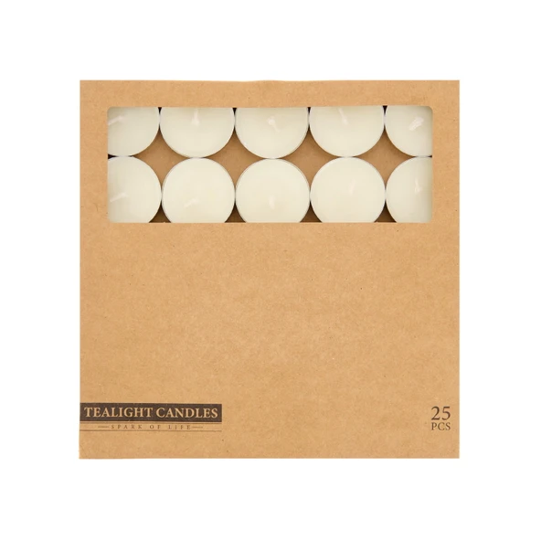 25'li Tealight Mum - Beyaz - 3,8 cm ürün görseli 1